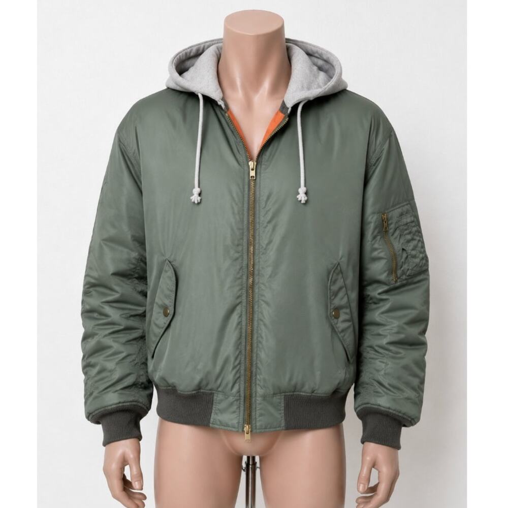 Vetements x Alpha Mens M Green Hooded MA1 Bomber